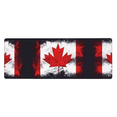 Imagem de Almofada de teclado de borracha extragrande com bandeira canadense, 30 x 80 cm, almofada de teclado multifuncional superespessa para proporcionar uma sensação confortável