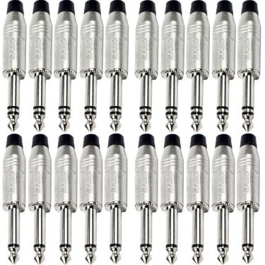 Imagem de 20 Conectores Plug P10 Santo Angelo Sa2X 10 Mono + 10 Stereo