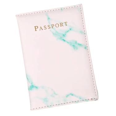 Imagem de Pretty Little Passports Combo de capa de passaporte de mármore fosco para cartão de vacina, suporte de passaporte com compartimento para cartão de vacina, Verde, Capa para passaporte