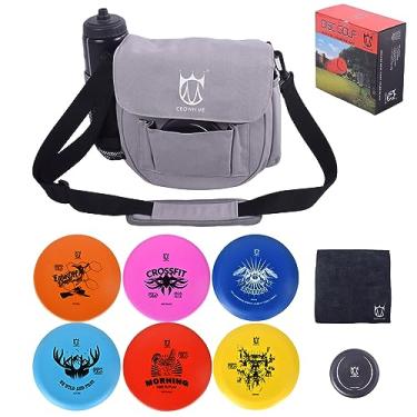 Imagem de CROWN ME Conjunto de disco de golfe, conjunto de iniciante para golfe de disco, inclui 1 bolsa com bolso para garrafa de água e bolso para acessórios, 2 chaves de fenda, 2 putters, 1 mini marcador de disco e 1 toalha