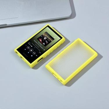 Imagem de Capa protetora com sensação de pele texturizada flexível à prova de choque atualizada para Sony Walkman NW-A300 Series NW-A306 NW-A307 (amarelo)