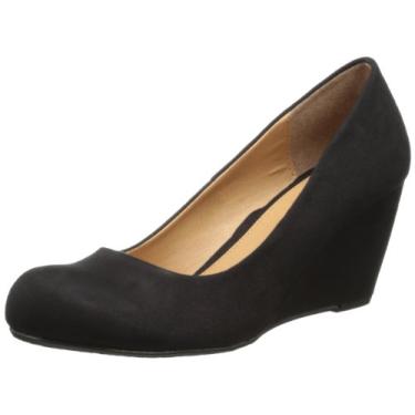 Imagem de Bomba feminina Nima Wedge da Cl by Chinese Laundry, Black Super Suede, 10