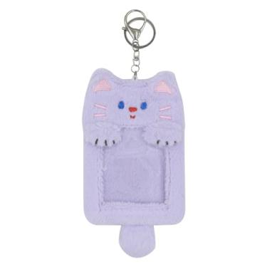 Imagem de Porta-cartões fotográficos Kpop de pelúcia felpuda com chaveiro, porta-cartões de crédito de animais fofos, porta-cartões de crédito, documentos
