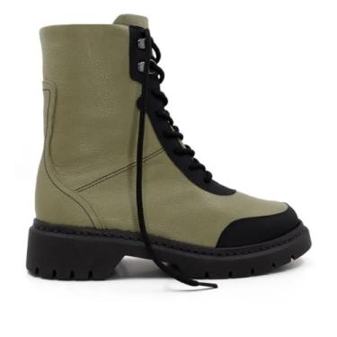 Imagem de Bota Coturno em Couro Feminina Usaflex - Verde Militar