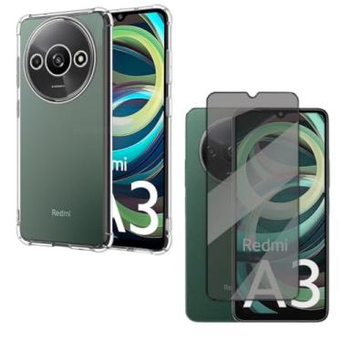 Imagem de Capa Capinha Anti Impacto + Película Privacidade Para Redmi A3 Tela De 6.7 Polegadas - (Bluepink)