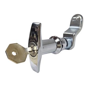 Imagem de Fecho Lingueta Abaulada C/ Regulagem 30-39mm e Maçaneta T Cromada Miolo Yale Cod. 23252 - Tasco