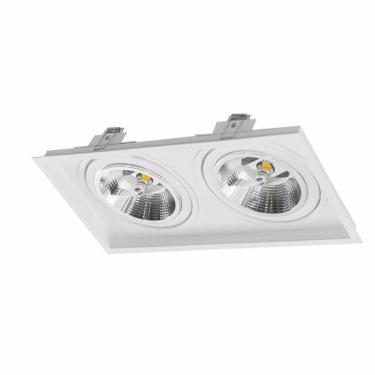 Imagem de Spot Duplo Embutir Fit Click Branco P/ Ar111 Falge St2986