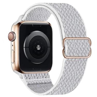 Imagem de Pulseira de nylon para Apple Watch Ultra 2 de 49 mm, 45 mm, 44 mm, 42 mm, 40 mm, 41 mm, 38 mm, correa iWatch séries 9 8 7 6 5 4 3 SE (concha do mar, 42 mm, 44 mm, 45 mm e 49 mm)