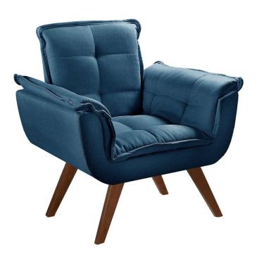 Imagem de Poltrona Pé Palito Decoração Sala Quarto Recepção Bella Opala Azul
