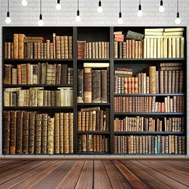 Imagem de Biblioteca de fundo marrom de 2,5 x 1,8 m, moderno, retrô, escritório, escritório, zoom, reunião, vídeo, conferência de fundo, decoração de escritório, gravação de vídeo, chamadas de zoom, adereços