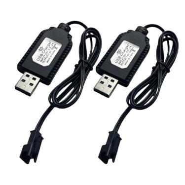 Imagem de Cabo carregador USB de 7,4 V com plugue SM-2PIN, compatível com carro RC, avião, tanque, barco RC e outros brinquedos de controle remoto para carregador USB universal de 7,4 V 2S com proteção de
