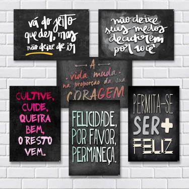 Imagem de Kit Com 7 Placas Em Mdf - Frases Motivacionais - R+ Adesivos