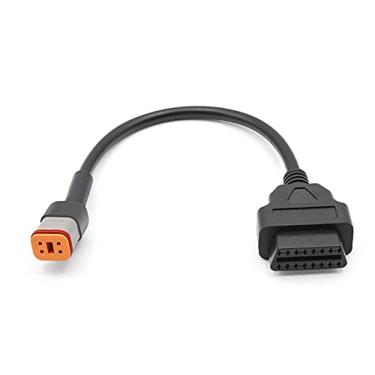 Imagem de eMoto Solution Para cabo obdii de 6 pinos Harley Motocicleta Motocicleta Davidson etc Adaptador para obter informações de diagnóstico do scanner ou celular OBD Harley 6 pinos para 16 pinos para Harley Bikes
