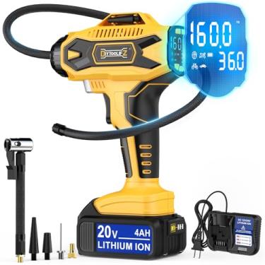 Imagem de Compressor de ar inflador de pneu sem fio compatível com bateria máxima de 20 V Dewalt, bomba de ar portátil de 160 PSI com medidor de pressão digital, inflação rápida para carros, motocicletas