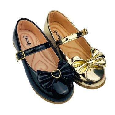 Imagem de Kit Com 2 Pares Sapatilha Infantil Menina Boneca Verniz Confortável SP