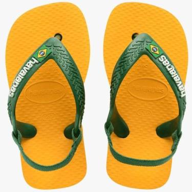 Imagem de Chinelo Havaianas New Baby Brasil Logo, Amarelo, 21