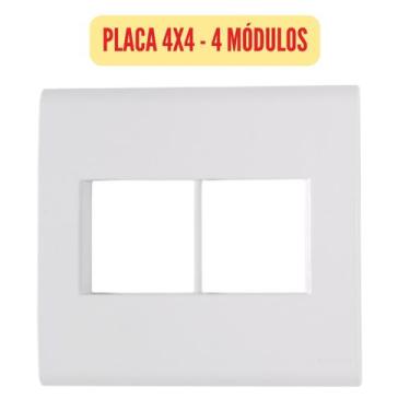 Imagem de Monte seu Kit - Módulos e Placas/Espelhos Tramontina Liz, Placa 4x4 4 