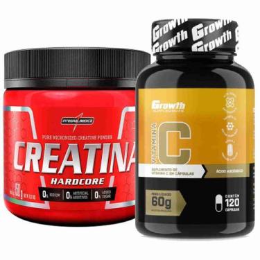 Imagem de Creatina 150g Integral + Vitamina C 120 Caps Growth Supplements - Inte