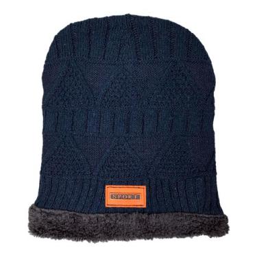 Imagem de Touca Lã Gorro Adulto Frio Inverno Forrada Antialergica - Darujo, Azul