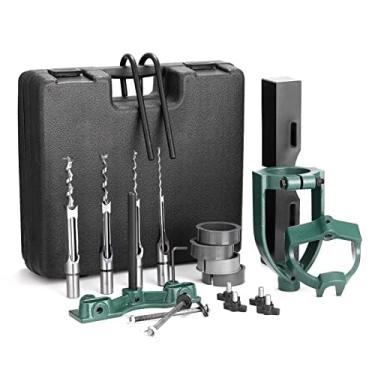 Imagem de Acessório de Mortificação para Furadeira de Prensa,Conjunto de Localizador de Furadeira de Bancada para Máquina de Perfuração de Cinzéis de Mortificação, Cinzel Oco de Furo Quadrado para Marcenaria