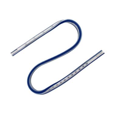 Imagem de Nishiyuenyi Régua Curva Flexível, Régua de Divisão de Engenharia Gráfica Dupla Face Dobrável, para Suprimentos, Desenho de Escritório, Quilting, Patchwork, 50cm