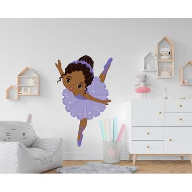 Imagem de Adesivo de Parede Bailarina com Roupa Lilás - Lojinha da Luc Adesivos