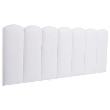 Imagem de Cabeceira Casal Estofada de Colar na Parede Kit 7 Placas Modelo Nuvem 