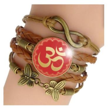 Imagem de Pulseira Feminina Om Símbolo Hindu Hinduísmo On Ajustável - RECANTOAST