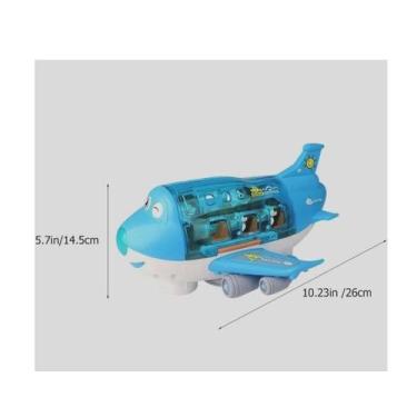 Imagem de Brinquedo Avião Azul Musical Infantil Com Luzes Gira Bate Volta - Toys
