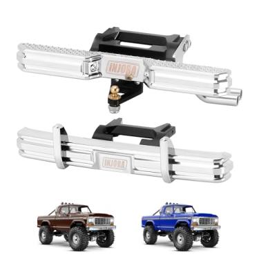 Imagem de INJORA Front and Rear Bumper with Dual Exhaust - CNC Aluminum Bumper Set for 1/18 RC Crawler TRX4M High Trail F150 Upgrade