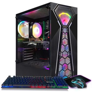 Imagem de STGAubron PC gamer pré-montado, Radeon RX 580 GDDR5 8 GB, AMD Athlon 3000G 3,5 GHz, DDR4 16 GB, SSD de 512 GB, Wi-Fi 600 Mbps, BT 5.0, 4 ventoinhas RGB, Windows 11 Home