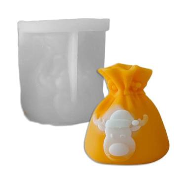 Imagem de Tone Fun Moldes de silicone em forma de saco de presente de alce para fazer velas, resina, velas de aromaterapia, sabonete de cera artesanal, decoração de casa, artesanato