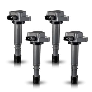 Imagem de ENA Conjunto de 4 bobinas de ignição compatíveis com Honda Acura Saturn Accord Civic Pilot Ridgeline MDX EL Vue 2001-2009 1.7L 3.0L 3.5L 3.7L L4 V6 Substituição para UF400 C1460 UF512 UF307