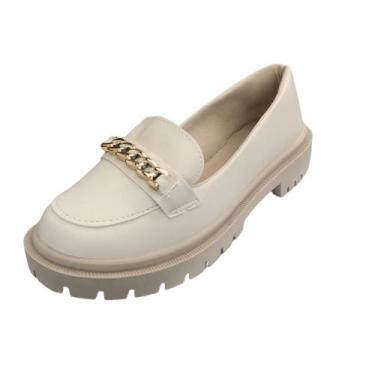 Imagem de Mocassim  Tratorado Confortavel Corrente - Stilo MDS Calçados, Branco,