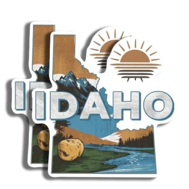 Imagem de Adesivos Idaho State Shape - Escolha entre 50 Estados - 2 por pacote - Decalque impresso em látex - 12,7 cm - Adere a qualquer superfície plana lisa - Vinil para veículos, skates, caixas de
