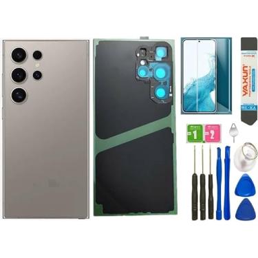 Imagem de Galaxy S24 Ultra Vidro Traseiro (Impermeável) Substituição para Samsung Galaxy S24 Ultra 5G Capa de Vidro Traseira Porta com Lente de Câmera e Adesivo + Kits de Ferramentas de Reparo Pré-Instalados