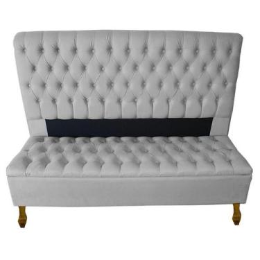 Imagem de Kit Cabeceira + Recamier Baú Iza Para Cama Box Casal Padrão 138 Cm - S