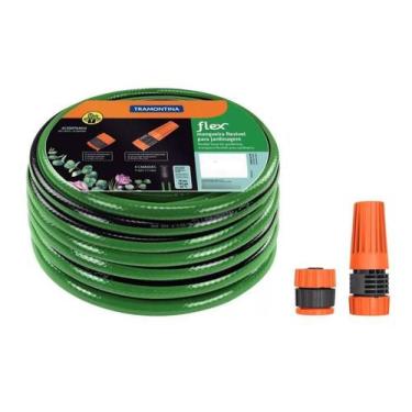 Imagem de Mangueira Flex PVC 4 Camadas C/ Kit Esguicho 10metros Tramontina