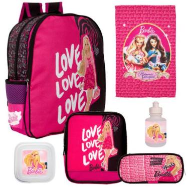 Imagem de Mochila Escolar Infantil Lancheira Estojo e Itens Barbie - TOYS 2U
