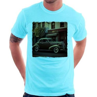 Imagem de Camiseta Carro antigo na cidade - Foca na Moda, Azul claro, P