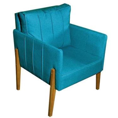 Imagem de Poltrona sala De estar Escritório Mel Pés madeira Lateral - Beatriz De