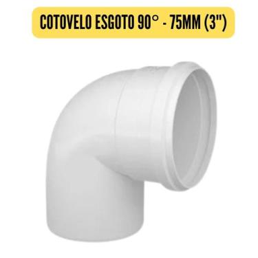 Imagem de Conexões de Esgoto 75mm 3" Branco/Cotovelo/Luva/Tee/Caps/Junção/Luva d