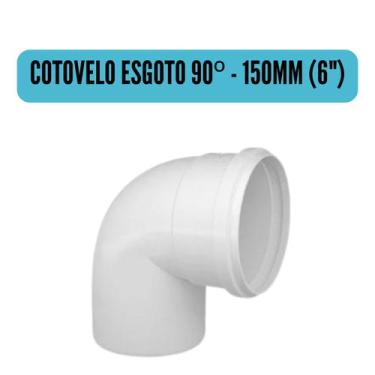 Imagem de Conexões de Esgoto 150mm 6" Branco/Cotovelo/Luva/Tee/Caps/Junção/Luva 