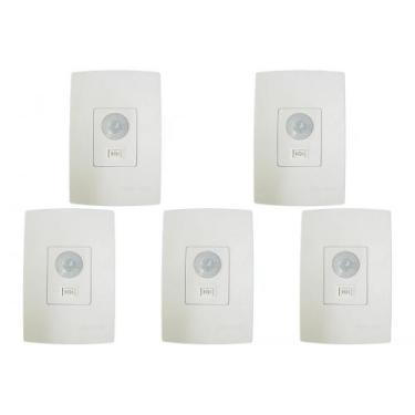 Imagem de Kit C/5 - Sensor Qualitronix Parede Embutir Foto 180 Com...