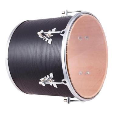 Imagem de Repique de mão samba music e pagode phx 30x12 pele cristal, Preto Wood