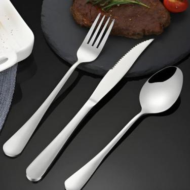 Imagem de Conjunto de Talheres 18 Peças para Cozinha Aço Inoxidável Jogo de Talh