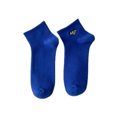 Imagem de chanstore 3 pares - Meias masculinas curtas de verão com absorção de suor e respirável para esportes e lazer - azul