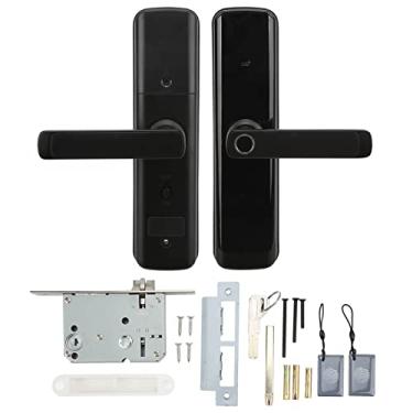 Imagem de Fechadura de porta Vomeko Smart W iFi, fechadura de porta de entrada sem chave inteligente, fechadura de porta com impressão digital, fechadura de porta com código, para (versão graffiti)