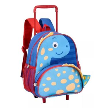 Imagem de Mochila Infantil Rodinha Dinossauro Azul "13" - Clio Pets