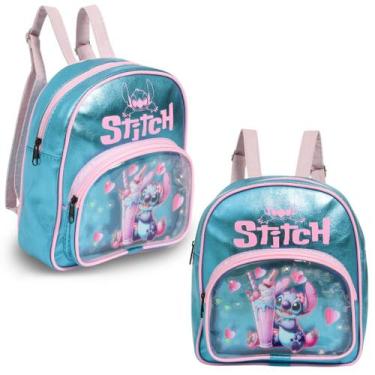 Imagem de Mochila Stitch Costas Tam P Menina Alça Resistente Azul - Plike